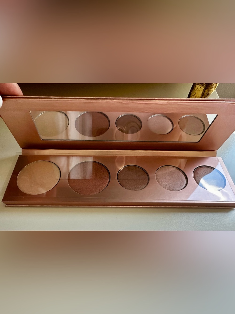 100% Pure Warm Rose Gold & Brown eyeshadow Palette